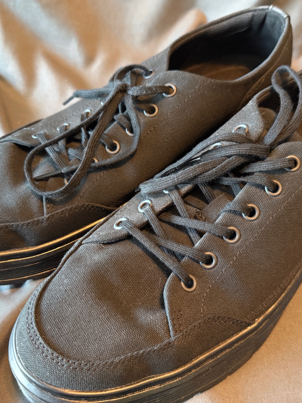 Dr. Martens Men's Brookline 6 Eye Black Canvas Low-Top Lace-Up Sneakers
